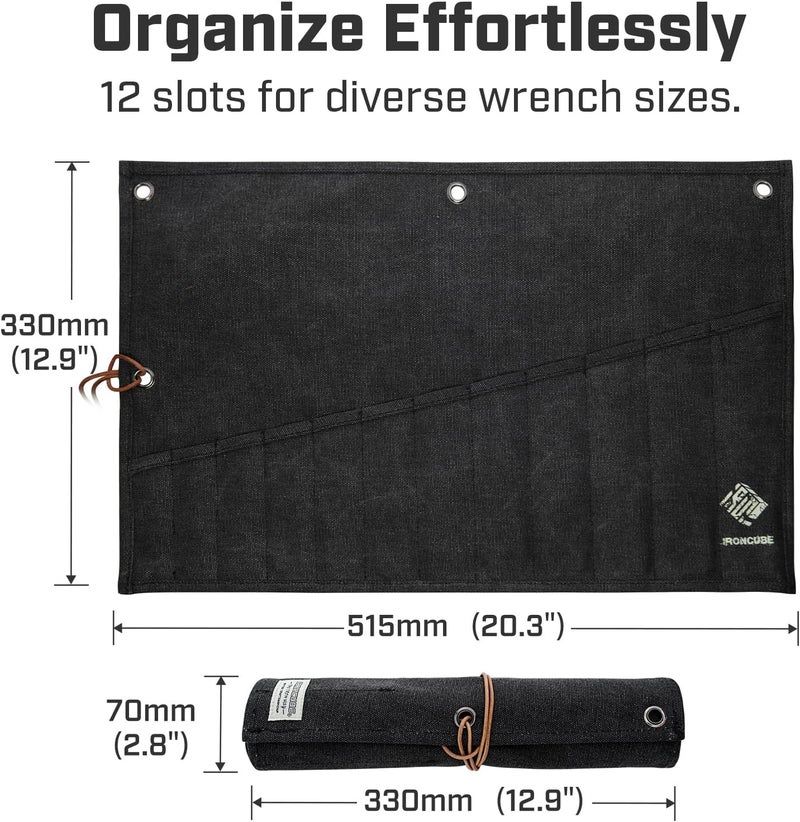 ironcube Tool Pouch, Roll-Up Storage Bag for Hand Tools & Wrenches - Image 2
